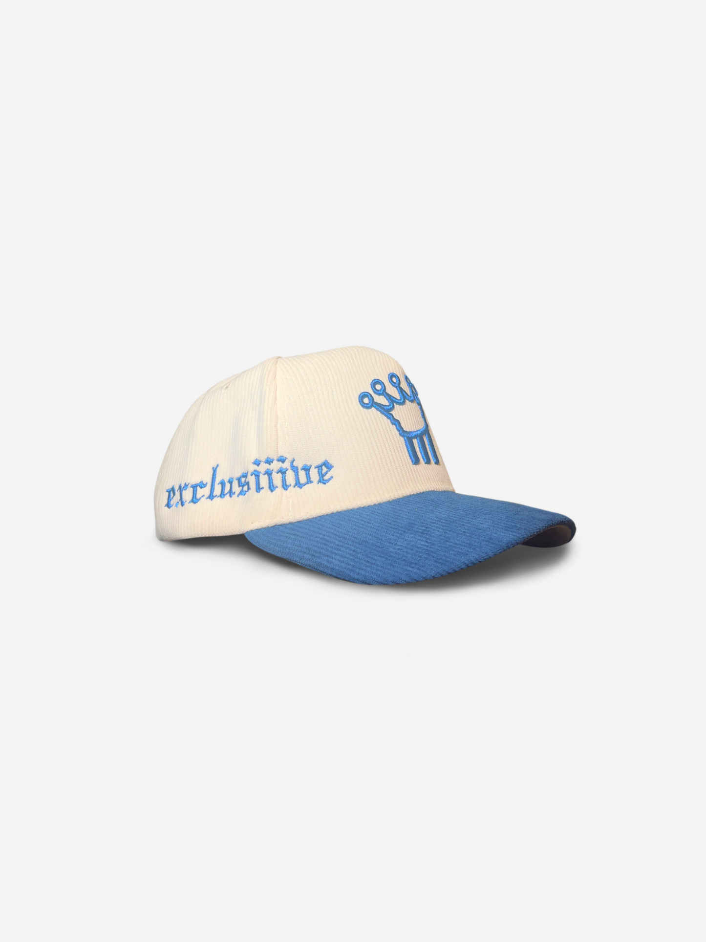 Blue & Pure White Corduroy Cap