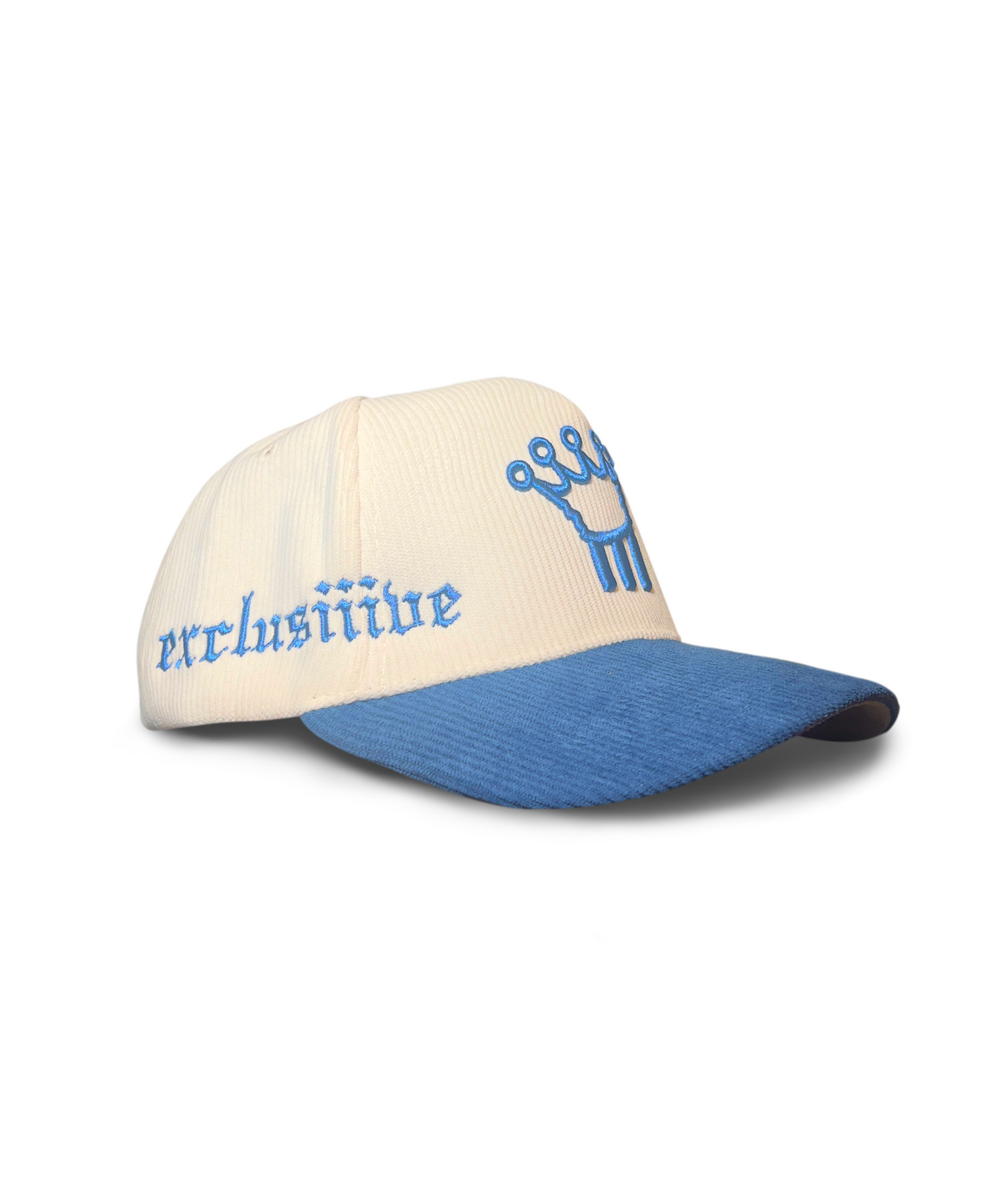 BLUE & PURE WHITE CORDUROY HAT