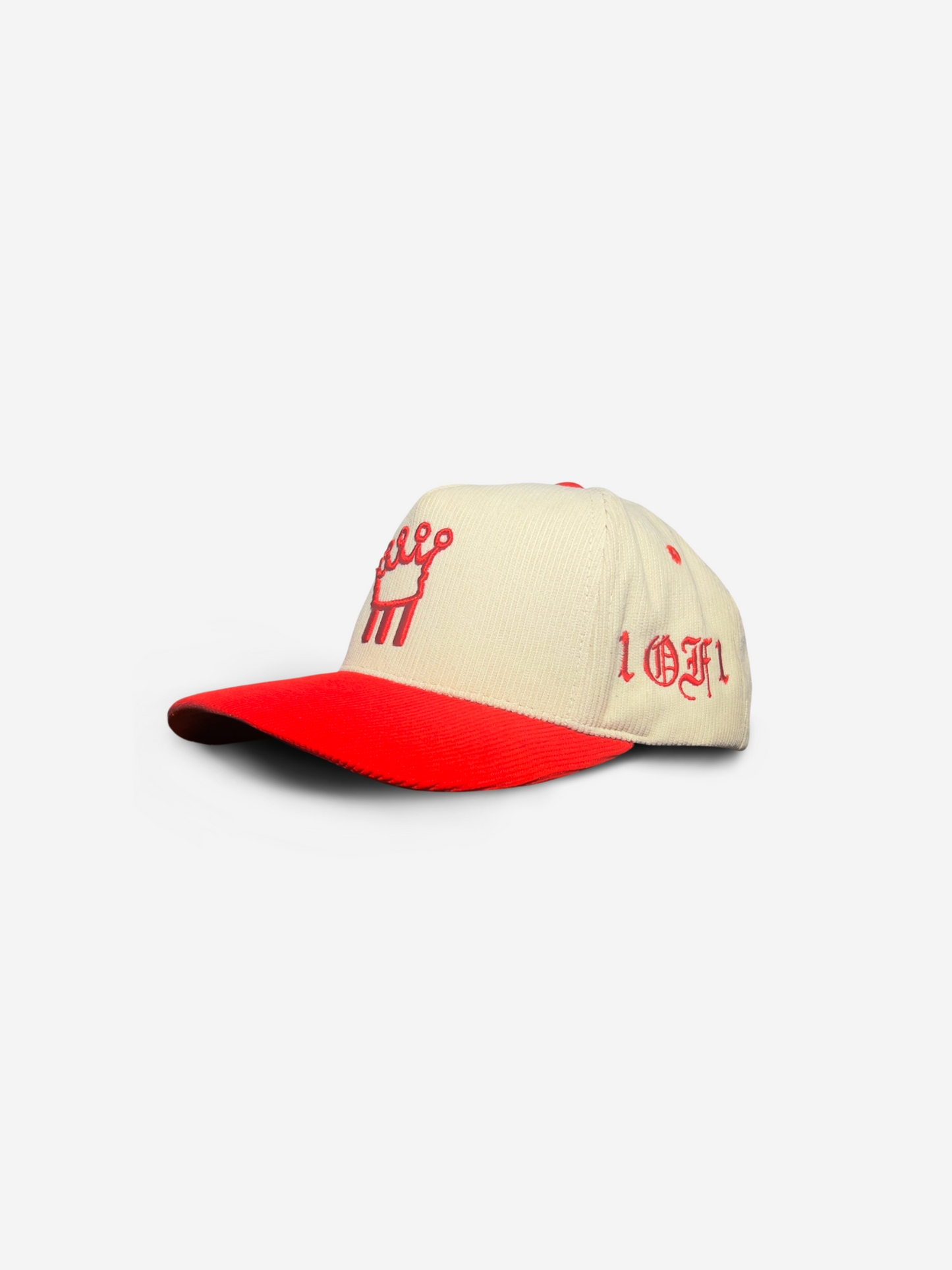 Crimson & Cream Corduroy Cap
