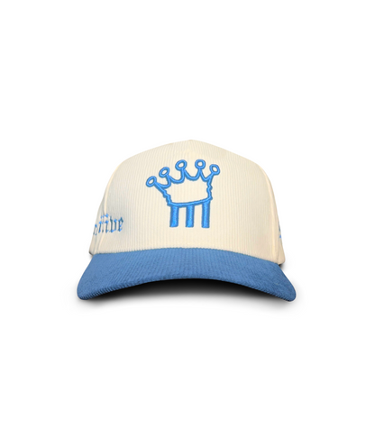 BLUE & PURE WHITE CORDUROY HAT